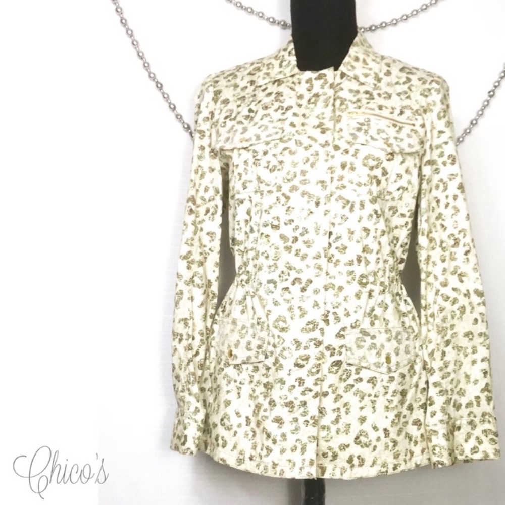 Chico’s Animal Print Safari Style Jacket